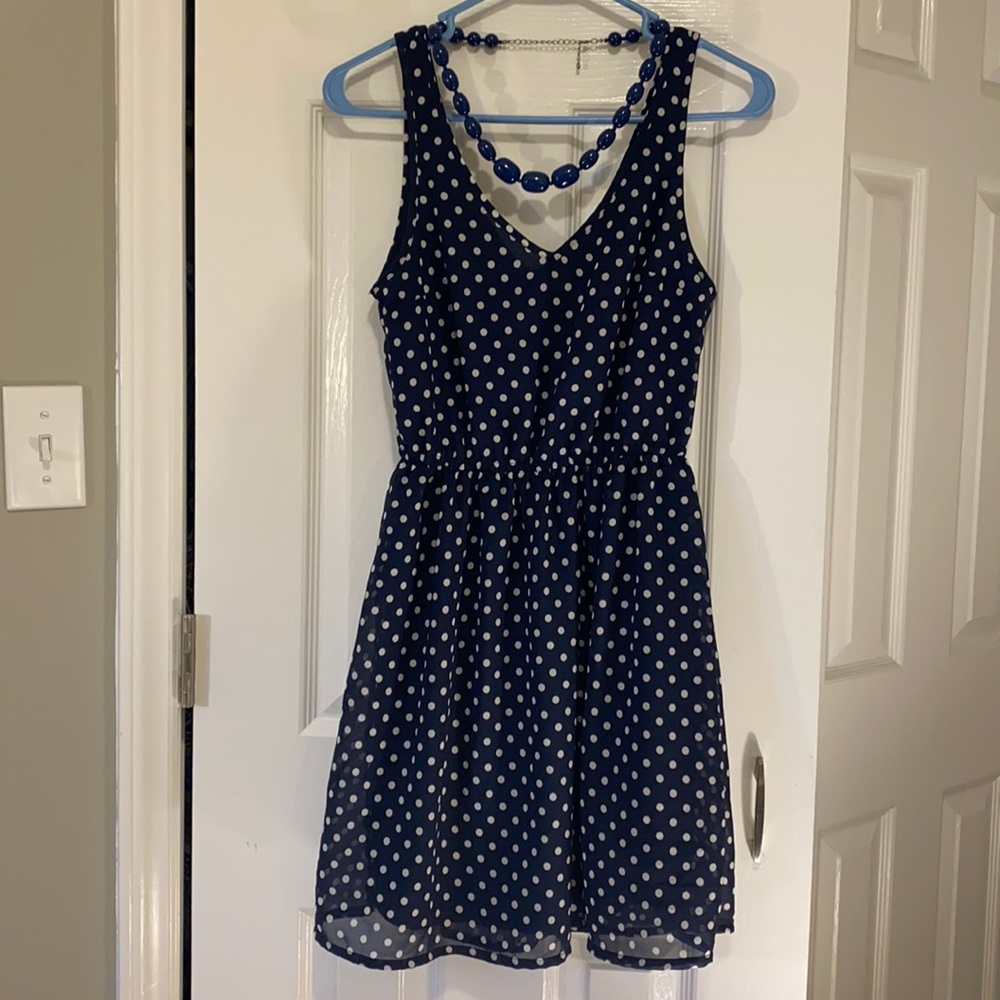 H&M Sundress Navy Polka Dot size 4